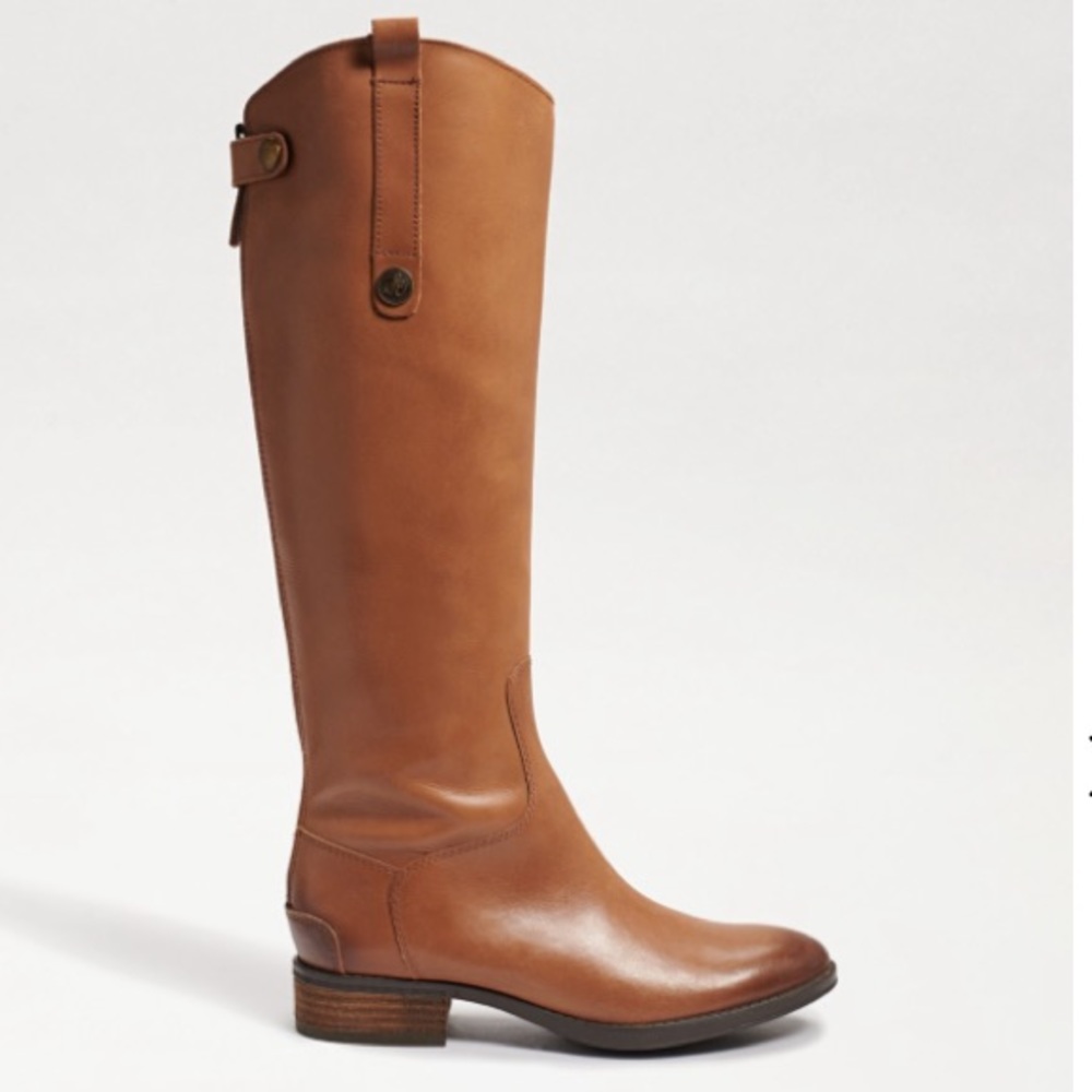 SOLD! Sam Edelman Women's Penny Classic Equestrian Brown Leather Knee High Boots - Picture 3 of 16